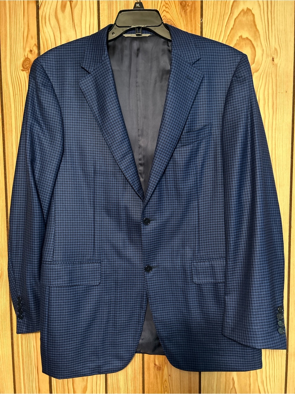 CANALI 1934 Blue Men’s Blazer houndstooth pattern Wool Sport Coat Size XL Jacket